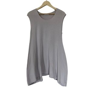 Women's Bryn Walker Flowy Striped Tunic Top Coastal Gray Tan Sleeveless